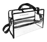SHANY Borsa da viaggio in PVC trasparente resistente all'acqua, grande borsa trasparente con spallacci regolabili e tasche con cerniera, Trasparente, 14.25x9x6 Inch (Pack of 1), Borsa per cosmetici