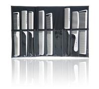 SHANY Cosmetics - Set di 8 pettini professionali con custodia nera, infrangibili, serie Pro, colore bianco, 277,8 g