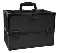 SHANY Essential Pro - Valigetta per trucchi a forma di treno, portatile, per cosmetici, cosmetici, gioielli, con serrature, multi scomparti e tracolla, colore nero