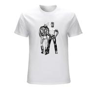 SHANYE ZHENPIN Gay Cops Tom of Finland Tof Leather Jacket Jeans Male Boyfriend Men's T-Shirt White M