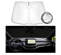 SHAOHAO Compatibile con Skoda Enyaq iV RS 2021 2022 2023 2024 Parasole in tessuto rivestito in argento, visiera parasole pieghevole, protezione dai raggi UV e dal calore, parabrezza Enyaq iV