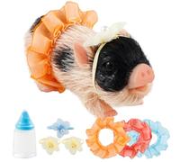 Shaojian Mini Bambola Morbida Realistica in Silicone da 12,7 cm - Maiale Animale Giocattolo Completo in Silicone Corpo Piggy con Vestiti
