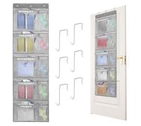 shaojian Organizer settimanale per bambini con 5 grandi tasche, organizer per vestiti da appendere giorni della settimana, capacità, trasparente, organizer da appendere per cappelli, magliette,