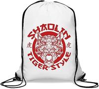 Shaolin Kung Fu Tiger Style Gym Sack Casual Drawstring Bag Bianco