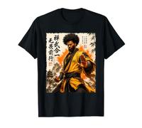 Shaolin Monk Warrior Anime Afro-American Kung Fu Fighter Maglietta
