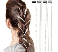 Shaorangrang Accessori per capelli con perle artificiali fatte a mano, catene per capelli con perle finte, fermagli per capelli, corde di perle artificiali per matrimonio, trecce da donna per uso