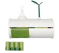 SHAOUMAN Distributore a parete di sacchetti per la cacca del cane con 4 rotoli di sacchetti inodore a prova di perdite per giardino e patio, organizzatore di sacchetti per la cacca del cane (Bianco)