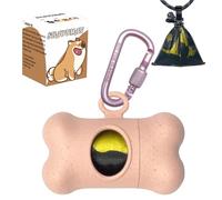 SHAOUMAN Porta sacchetti per la cacca del cane Dispenser per sacchetti per la cacca del cane con 3 attacchi per cani a passeggio al guinzaglio(1 supporto 15 sacchetti,Rosa)