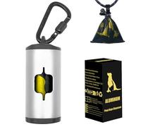 SHAOUMAN Supporto in Metallo per Sacchetti di Cacca per Cani - Distributore in Alluminio con 15 Sacchetti (Argenteo)