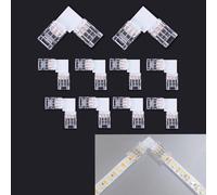 SHAOYAYAZHANG 10 pz LED Strip Connector, 3 Pin 8mm L Forma Quick Splitter Corner Connector senza saldatura Gapless Adapter Clip per SMD Doppio colore Striscia di luce di temperatura