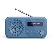 Shap DR-P420(BL) - Radio DAB+/DAB/FM compatta e portatile con streaming audio senza ﬁli Bluetooth e alimentazione tramite USB o batteria, colore blu