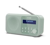 Shap DR-P420(GN) - Radio DAB+/DAB/FM compatta e portatile con streaming audio senza ﬁli Bluetooth e alimentazione tramite USB o batteria, colore, verde