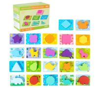 Shape Matching Game, Color Sorting Puzzle, Easy-Grip Educational Stacking Blocks, Sensory Brain Teaser Toy for Toddler Indoor Preschool Learning Activity, 16.2x9x12cm