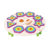 Shape Matching Puzzle - 7.09 Inch Montessorī Learning Toy | Wooden 5 into 1 Puzzle Set - Fun Educational Game for Toddlerş Preschoolers Developing Motor Skills Hand Eye Coordination, Ideal for School