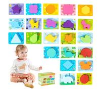 Shape Puzzle Game, Color Match Set, Stacking Block Teaser, Indoor Playtime Preschool, Sensory Brain Activity, Learning Gear for Kids, Children, Classroom, 16,2 x 9 x 12 cm