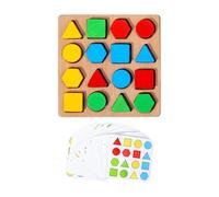 Shape Puzzle - Gioco Da Tavolo Per L'ordinamento Degli Abbinamenti, Educativi In legno Da 16 Pezzi | Per I Viaggi Su Strada, Ragazzi E Ragazze, 3+ Bambini, Viaggi Scolastici, Aule, Calze Imb