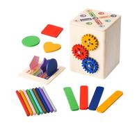 Shape Sorter, Color Matching Game, 5.16x3.94x3.78 Inches Interactive Multicolor Wooden Development Sensory Sorting Activity, Learning Puzzle Tool for Kids, Boys, Girls, Aged 1 2 3