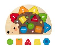 Shape Sorters For - 10.04x0.79x6.69 Inches Wooden Hedgehog Puzzle Learning Toy, Color And Shape Development, Geometric Matching Board | Educational Game For Preschool, Home, Classroom, Car