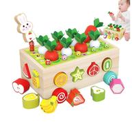 Shape Sorting Toy Farm, Wooden Orchard Pulling Cart, Fruit Matching Educational Game For, Preschool Fine Motor Learning Toys, 1 2 3 Year Old Kids, Kid Friendly Design