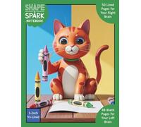 Shape & Spark Notebook: Alternating 1-Inch Tri-Lined and Blank Pages for Comfortable Handwriting Support and Creative Expression (Cat Coloring)