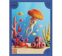 Shape & Spark Notebook: Alternating 1-Inch Tri-Lined and Blank Pages for Comfortable Handwriting Support and Creative Expression (Jellyfish)