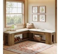 Shaped Corner Bench, 47.24” Farmhouse Breakfast Nook Bench