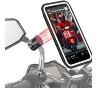 Shapeheart - Porta cellulare scooter specchietto antivibrazioni. Supporto telefono scooter impermeabile con tasca magnetica, fino a 250 km/h. 100% universale. Porta telefono scooter per retrovisore