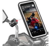 Shapeheart - Porta cellulare scooter specchietto antivibrazioni. Supporto telefono scooter impermeabile con tasca magnetica, fino a 250 km/h. 100% universale. Porta telefono scooter per retrovisore