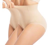 SHAPEMAX Pancera Contenitiva Donna Panciera Snellente Guaina a Vita Alta Mutande Contenitive Senza Cuciture Modellante Pancia Piatta Post Parto e Solleva Glutei DE Beige+Beige v2 L