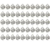 Shapenty Ciondoli a forma di cuore di ringraziamento su entrambi i lati, per orecchini, bracciali, collane, ciondoli, portachiavi, gioielli, bottiglie di vetro, bomboniere, giorno del Ringraziamento,