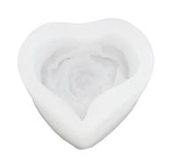 Shaper a lume di silicone - fiore di rosa del cuore 3d, strumento di artigianato per mestieri di sapone in resina, decorazione della torta