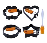 Shaper per cucina per uova fritte, anelli per uova in acciaio, modellatore di uova con manico per padella | artigianato sofisticato anelli per cuociuova in acciaio,