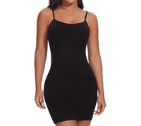 SHAPERIN Vestito Modellante Donna Pancia Piatta Abito Dimagrante Snellente Mini Abito Aderente Senza Maniche Abitino Sottoveste, Nero, M