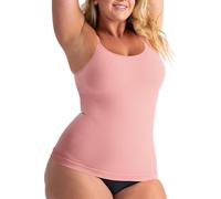 SHAPERMINT Canottiera modellante da donna, con scollo rotondo, modellante per il controllo della pancia, canottiera da donna, Rose Tan, Large