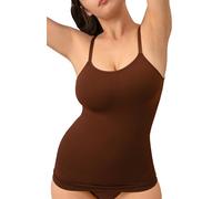 SHAPERMINT Canottiera modellante da donna, con scollo rotondo, modellante per il controllo della pancia, canottiera da donna, Cioccolato, X-Large