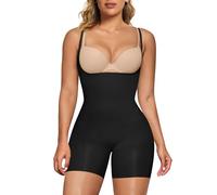 SHAPERX Body Contenitivo Modellante Intimo Donna Snellente Shapewear Bodysuit con Push-up Sedere Pantaloncini, UK-SZ5258-2-Black-L/XL