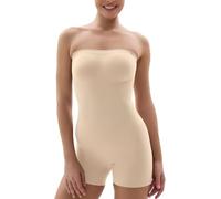 SHAPERX Body Contenitivo Modellante Senza Spalline Donna Intimo Guaina Contenitiva Snellente Elegante Shapewear Bodysuit Shaper, UK-SZ5217-2-Beige-L/XL