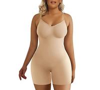 SHAPERX Donna Body Contenitivo Modellante Shapewear Intimo Guaina Contenitiva Snellente Bodysuit Invisibile Body Shaper Addominale Compressione Bustino, UK-SZ5218-Beige-2XL/3XL