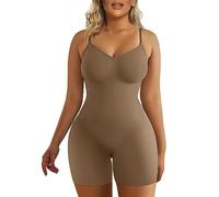 SHAPERX Donna Body Contenitivo Modellante Shapewear Intimo Guaina Contenitiva Snellente Bodysuit Invisibile Body Shaper Addominale Compressione Bustino, UK-SZ5218-Brown-XXS/XS