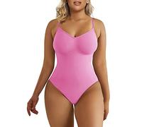 SHAPERX Donna Bodysuit Body Contenitivo Modellante Intimo Snellente Shaper Seamless Shaping Figura Formante Corpetto Shapewear, UK-SZ5215-Pink-S/M