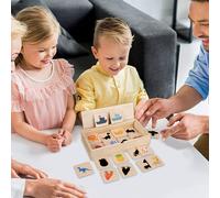 Shapes Matching Toy - Wooden Puzzle Board Cards, Shadow Shape Matching Puzzle Toy | Pattern-Recognition Early Learning For Home Car-Rides Travel Parent-Child Interaction