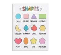 Shapes Poster for Preschool Educational Learning Print Playroom Decor Colorful Geometry Visual Teaching Tool Toddler Kindergarten(Unframed,12x18inch(30x45cm))
