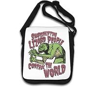 Shapeshifting Lizard People Control The World Funny Conspiracy Borsa a tracolla bianca