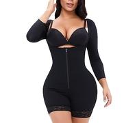 Shapewear A Petto Aperto Dopo Il Parto Shaper Completo Per Il Controllo Della Pancia Delle Donne Body Contenitivo Modellante Sottile Alla Coscia Manica Lunga Taglia Larga ( Color : Black , Size : 6XL