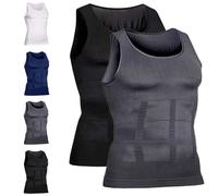 Shaping Tank Men,2025 New Breathable Invisible Compression Shirts Shaper Vest for Men Build Perfect Body (2-PCS-C,10XL)