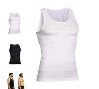 Shaping Tank Men, 2025 New Shaping Sleeveless Shirts, Vest Tummy Tightening for Workout for Men Build Perfect Body (White,S)
