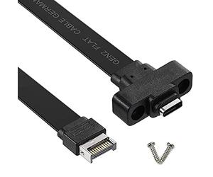 SHAPOKY Cavo di prolunga USB 3.1 da tipo E a tipo C, cavo adattatore interno Gen 2 (10 Gbit/S), con 2 viti (50 cm)