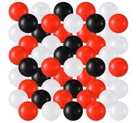 Shappy 180 palline in plastica morbida per bambini, a prova di schiacciamento, riutilizzabili, per cabina fotografica, tenda da gioco, nuoto, feste, vacanze, decorazioni (bianco, nero, rosso)