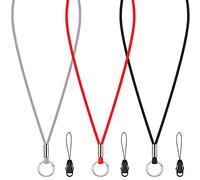 Shappy 3 Pezzi Cinghie da Collo in Nylon Cordino al Collo per Badge Identificativi con Fibbia e Anello per Chiavi Laccio Lungo al Collo Cinturini da Collo per Portachiavi Fischi, 3 Colori