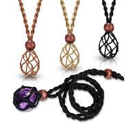 Shappy 3 Pezzi Collana in Cristallo Nero, Marrone, Beige con Cavo Regolabile